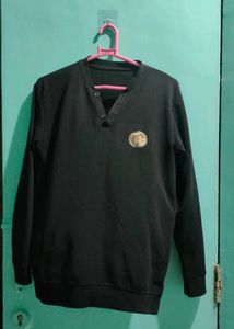 Black Henley Sweatshirt