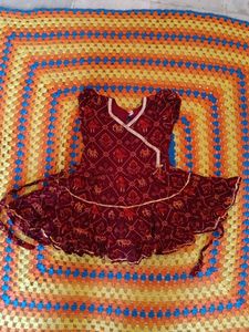 Beautiful Patola Printed Pure Cotton Baby Frock