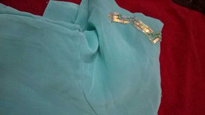 Party Wear Cyan  Saree new with blouse
