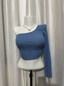 Blue One-Shoulder Top