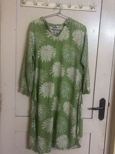Green Floral Tunic Dress
