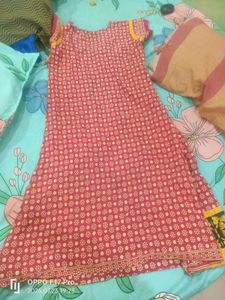 Red Printed Kurta