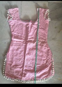 Pink Ethnic Kurta with Pom Poms