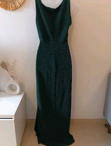 Naniyali Black With Green Shimmer Gown