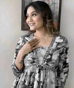 Floral Print Alia Cut Kurta