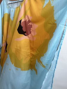 Blue Kaftan With White Lower