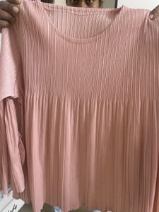 Pleated Pink Tunic Top