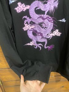 Lavender Graphic Black Sweatshirt