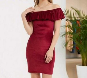 Chic Red Off-Shoulder Dress