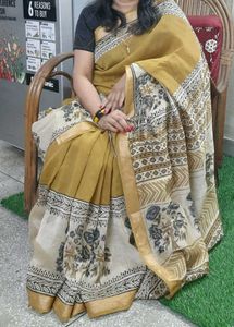 Royal Maheshwari Mustard Yellow