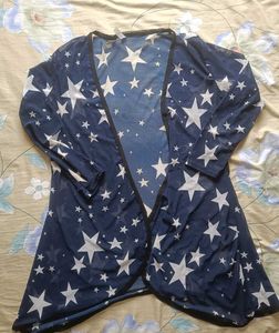 Star Print Mesh Cardigan