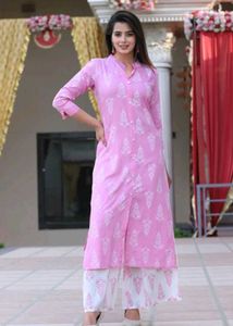 Women Viscose Rayon Kurta With Plazo Sets