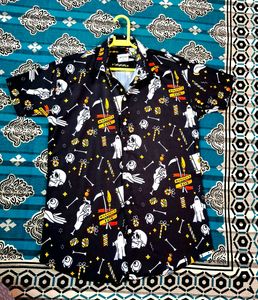 &#34;Midnight Mischief&#34; Halloween-Themed Printed Shirt