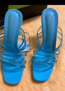 Blue  Transperent Cinderella Heels