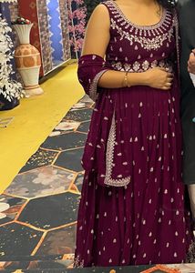 Elegant Maroon Embroidered Kurta Set