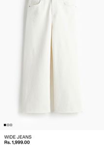 H&M White Wide Leg Jeans