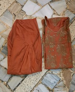 Rust Embroidered Salwar Kameez