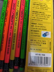 Doms Neon HB2 Pencils ( pack of 6 )