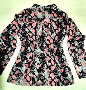 Snakeskin Print Ruffled Top.