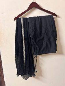 Black Cotton Stitched Churidar Set