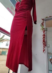 Red Velvet Bodycon Dress