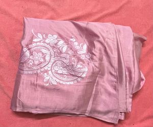 Plain Pink Saree