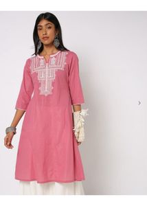 Pink Embroidered Tunic