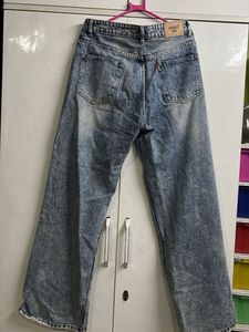 Acid Wash Wide Leg Jeans high waist