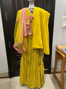 Anarkali Sharara Suit With Dupatta