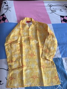 Yellow Patterned Kurta