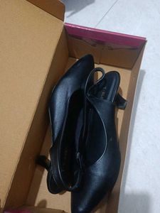 T-Eleven Black Slingback Kitten Heels