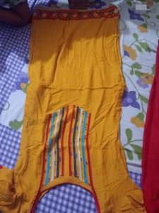 Cotton  Straight  Kurti With Affgani Pant