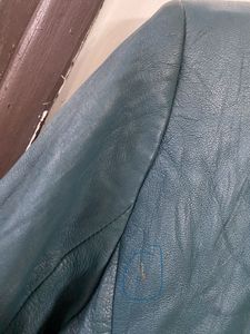 turquoise Stylish  leather Blazer size S