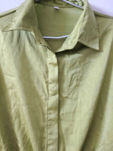 Green Cropped Shirt