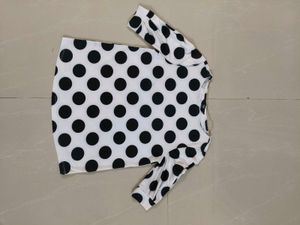 Black And White Polka Dotted Top