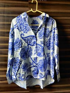 Blue Floral Print Shirt