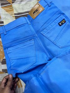 Blue Flare Leg Trousers