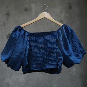 Chic Navy Ruched Top