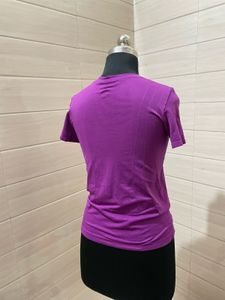 champion Purple V-Neck T-Shirt