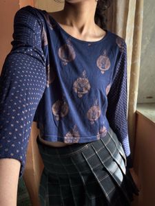 Casual Navy Blue Top