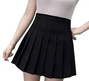 Pleated A-line Skirt with attached Shorts