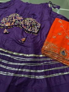 Navratri Style Purple Lehenga Choli Set