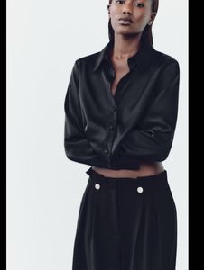 Zara Satin Crop Shirt