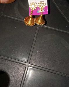 Golden Jhumka Earrings