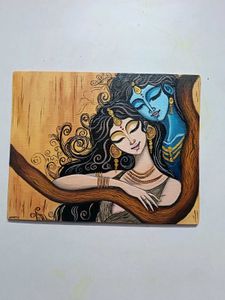 Abstract Radha Krishna Modern Canvas Painting