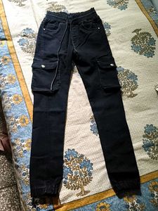 Black Cargo Joggers