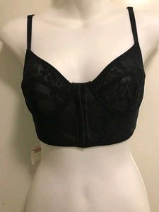 Black Sexy Lace Detail Corset Bra