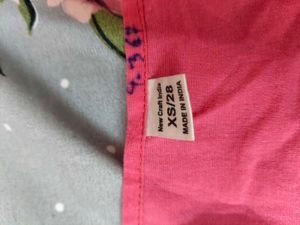 Pink Cotton Chikankari Short Kurti