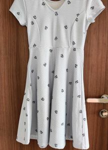 Cute White Stripe Dress: Honey By Pantaloons - S