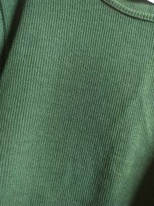 Green Ribbed Short Sleeve Top